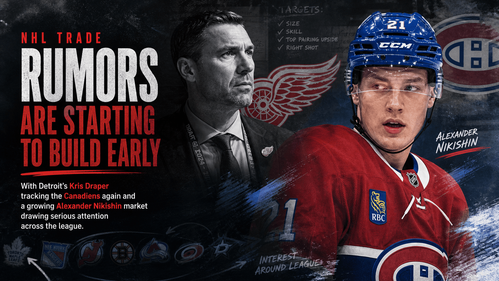 NHL Trade Rumors Heat Up as Draper Scouts Canadiens, Nikishin Market Grows