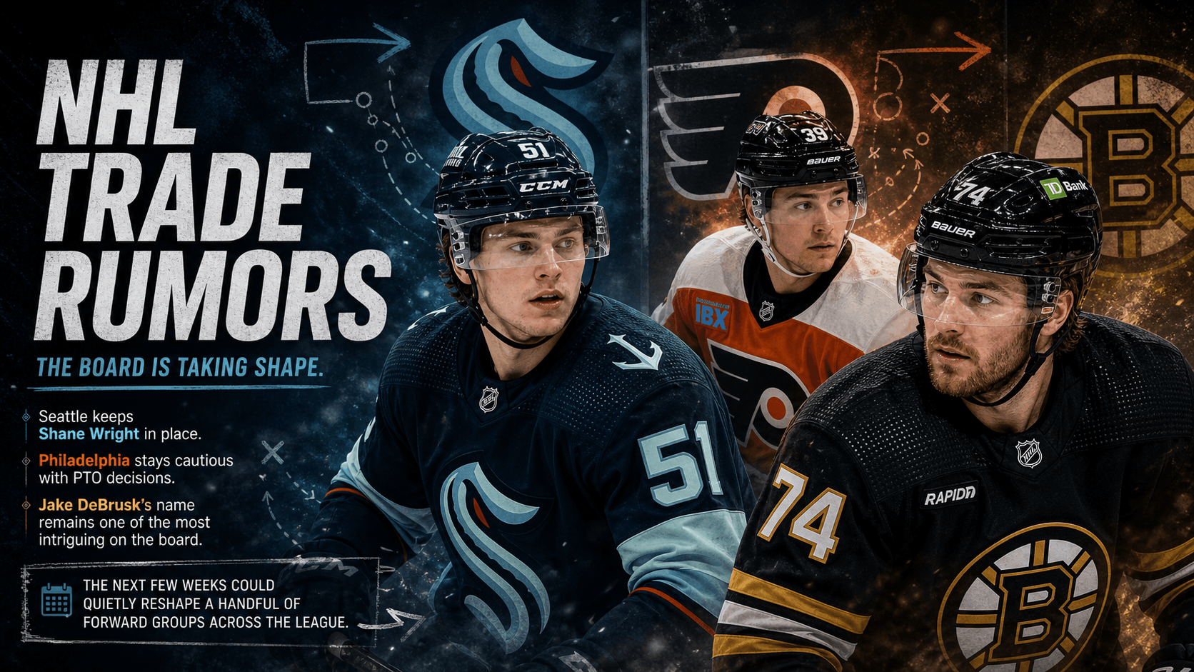 NHL Trade Rumors: Shane Wright Stays Put, Flyers Stay Quiet, DeBrusk Looms as a Trade Candidate