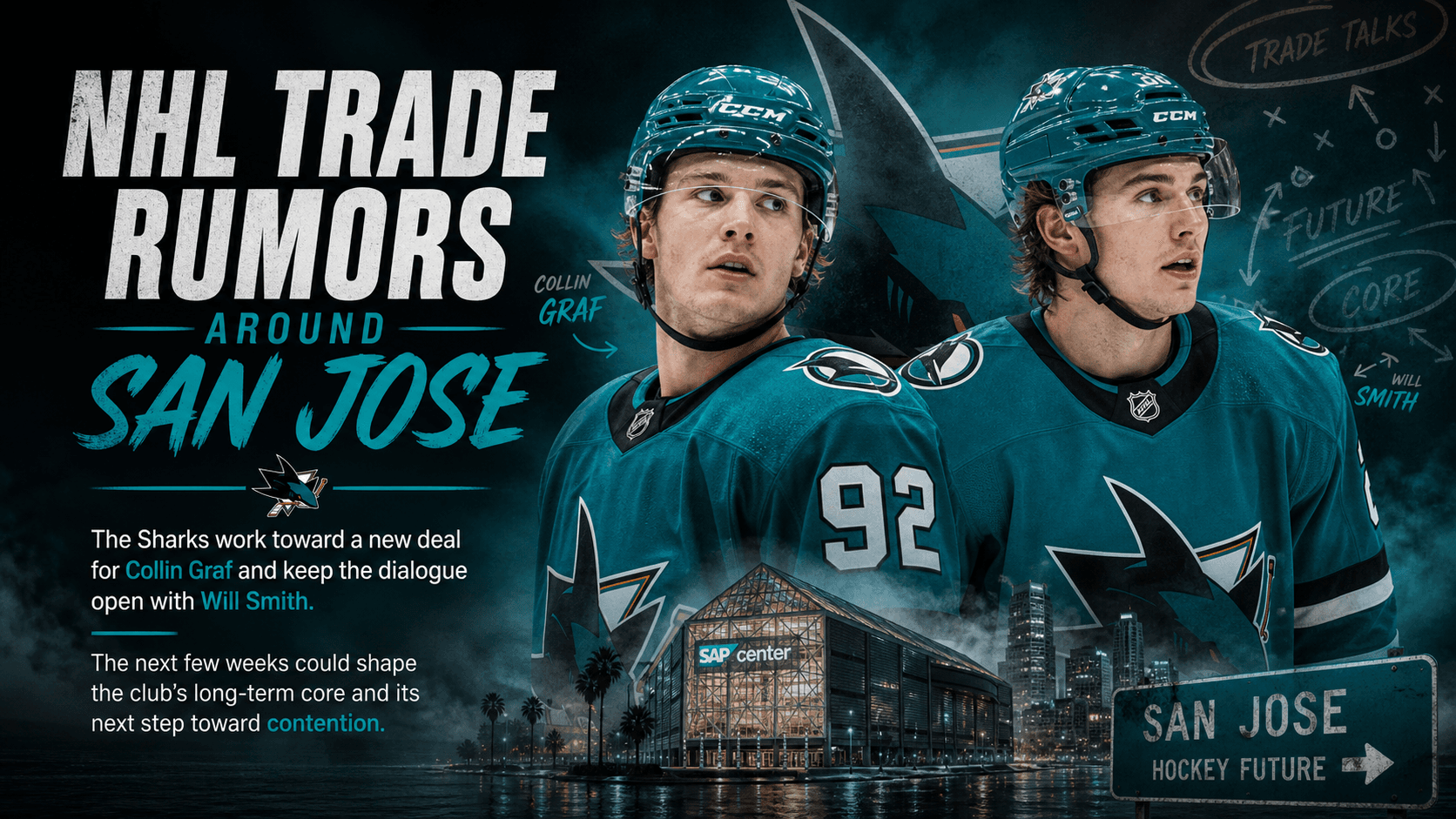 NHL Trade Rumors: Sharks Near Collin Graf Deal as Will Smith Talks Continue